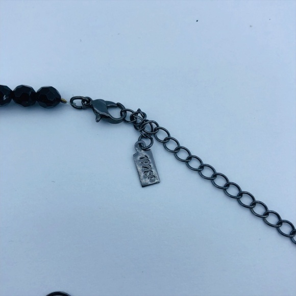 1928 Black Statement Necklace & Earring Set - Picture 5 of 6